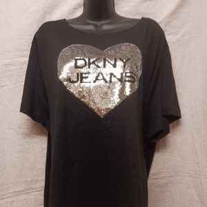 DKNY JEANS sequined heart t-shirt